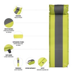 NILS CAMP Samonafukovací karimatka NC4349 zelená