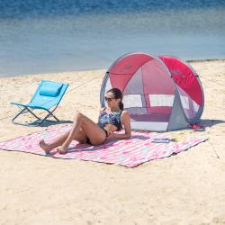 NILS Samorozkladací plážový stan NC3142 červený