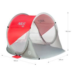 NILS Samorozkladací plážový stan NC3142 červený