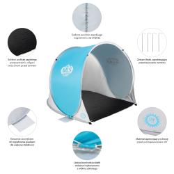 Nils NC3173 modro-šedý samorozkládací plážový stan