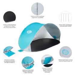 NILS Samorozkládací plážový stan NC3174 modrý