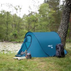 NILS CAMP Samorozkládací plážový stan NC3743 modrý