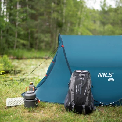 NILS CAMP Samorozkládací plážový stan NC3743 modrý