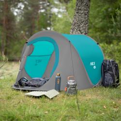 NILS CAMP Samorozkladací plážový stan NC3743 tyrkysový