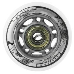 NILS Sada bielych PU koliesok 64x24 + ložiská ABEC7