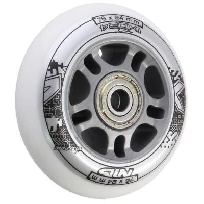 Nils Sestava bílých PU koleček 76x24 + ložiska ABEC7 EXTREME
