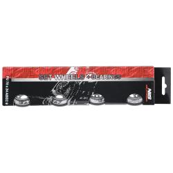 Nils Sestava černých PU koleček 70x24 + ložiska ABEC9 EXTREME