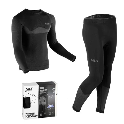 NILS Set pánského funkčního prádla BTZ0464 Magnus černé POUZE L/XL (VÝPRODEJ)