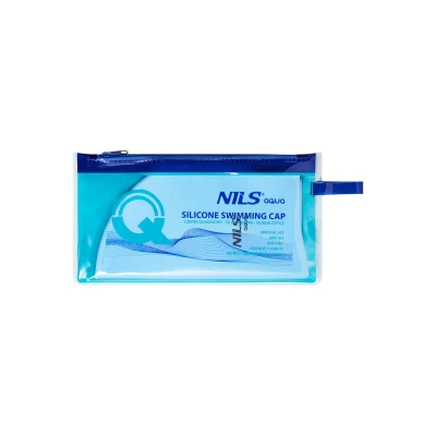 Nils Aqua NQC BL01 světle modrá silikonová koupací čepice