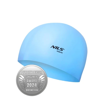 Nils Aqua NQC BL01 světle modrá silikonová koupací čepice