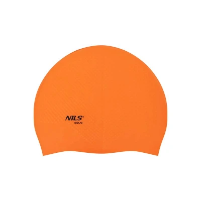 Nils Aqua NQC Dots oranžová silikonová koupací čepice