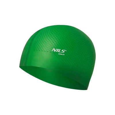 NILS Aqua Silikonová čepice NQC Dots zelená