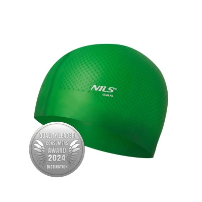 NILS Aqua Silikonová čepice NQC Dots zelená