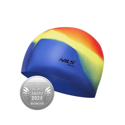 Nils Aqua NQC M04 vícebarevná silikonová koupací čepice