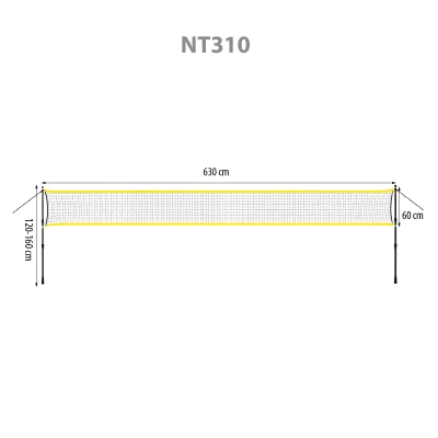 NILS Síť na badminton s teleskopickými sloupky NT310 (VÝPRODEJ)
