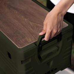 Nils Skládací box Camp NCB4002 2v1 s víkem a dřevěnou deskou 32L zelený