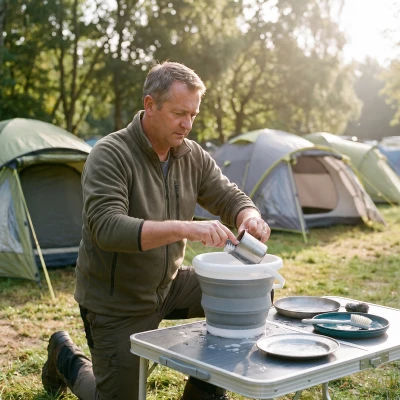 NILS CAMP Skládací kbelík NC1783 šedý 5 l