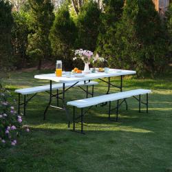 Nils Skladacia kempingová lavička Camp NC3404 biela