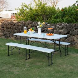 Nils Skladacia kempingová lavička Camp NC3404 biela