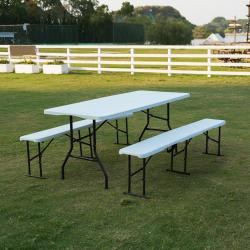 Nils Skladacia kempingová lavička Camp NC3404 biela