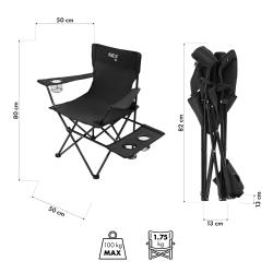 Nils Skladacia kempingová stolička Camp NC3301 čierna