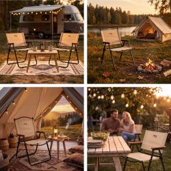 NILS NC4307 béžové skládací kempingové křeslo