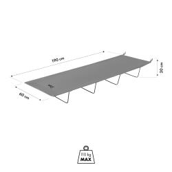 Nils Skládací kempingové lehátko Camp NC3504 šedé 190 cm