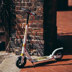 Nils HM209T bílá-zlatá skládací koloběžka s brzdou