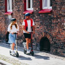 Nils HM209T bílá-zlatá skládací koloběžka s brzdou