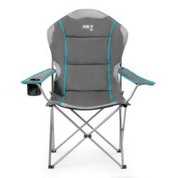 NILS CAMP Skladacie kreslo NC3080 svetlo-šedé