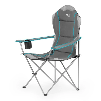 NILS CAMP Skládací křeslo NC3080 světle-šedé