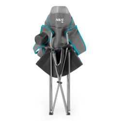 NILS CAMP Skladacie kreslo NC3080 svetlo-šedé