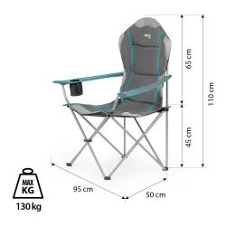 NILS CAMP Skladacie kreslo NC3080 svetlo-šedé