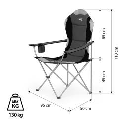 Nils Skladacie kreslo Camp NC3080 tmavo šedé