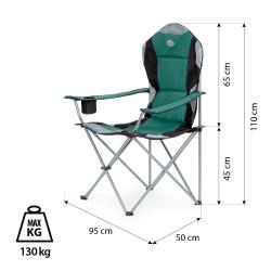 NILS CAMP Skladacie kreslo NC3080, zelené