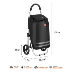 NILS NC4304 45L černá Skládací nákupní taška na kolečkách