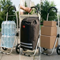 NILS NC4304 45L černá Skládací nákupní taška na kolečkách