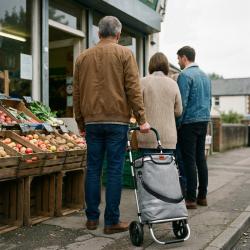 NILS NC4305 Premium 50L šedá Skládací nákupní taška na kolečkách