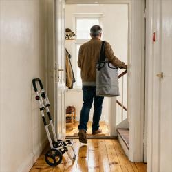 NILS NC4305 Premium 50L šedá Skládací nákupní taška na kolečkách