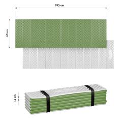 Nils Skládací pěnová karimatka Camp NC1768 s reflexní vrstvou zelená
