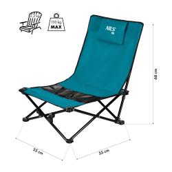 Nils Skladacie plážové kreslo Camp NC3306 modré/čierne