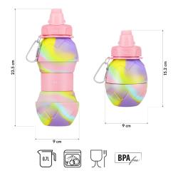 Nils Skladacia silikónová fľaša Camp NC4102 700ml ružová