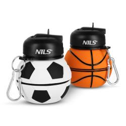 Nils Skládací silikonová láhev Camp NC4104 550ml basketbal