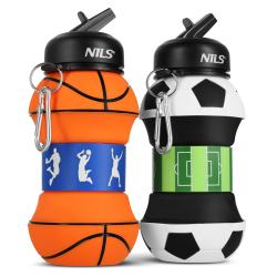 Nils Skládací silikonová láhev Camp NC4104 550ml basketbal