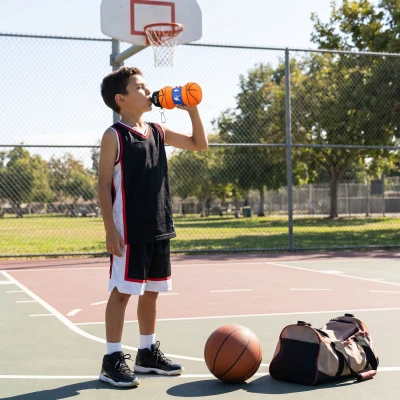 Nils Skládací silikonová láhev Camp NC4104 550ml basketbal