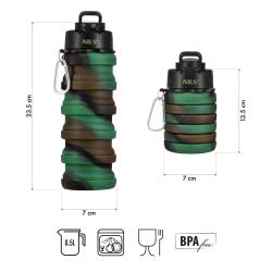 Nils Skládací silikonová láhev Camp NC4106 500ml zelená