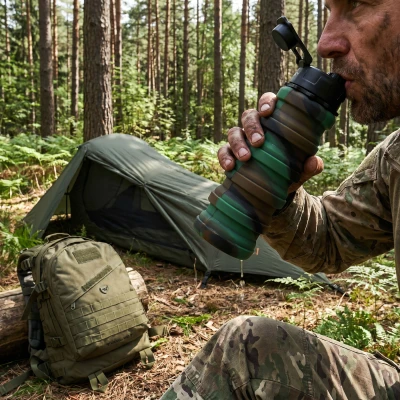 Nils Skládací silikonová láhev Camp NC4106 500ml zelená
