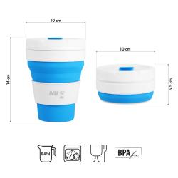 Nils Skladací silikónový hrnček Camp NC4103 475ml modrý