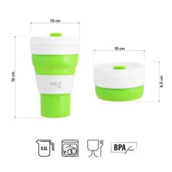 Nils Skládací silikonový hrnek Camp NC4103 600ml světle zelený