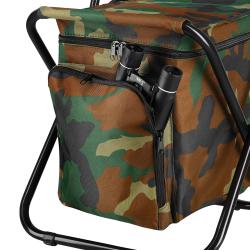 NILS CAMP Skladacia stolička s úložným priestorom NC3012 maskáčová